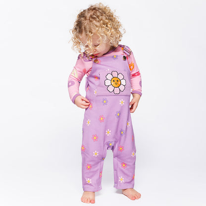 Smafolkお花のベビーオーバーオール