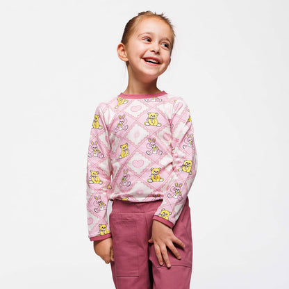 Smafolkテディベア柄長袖トップス