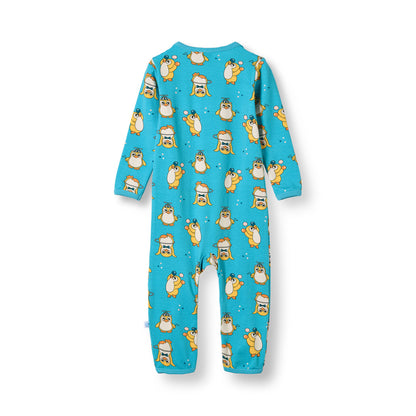 Smafolkサーカスペンギン柄ベビーロンパース