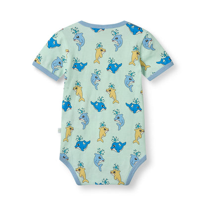 Smafolk short sleeve dinosaur pattern baby suit