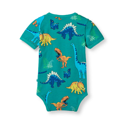 Smafolk short sleeve dinosaur pattern baby suit