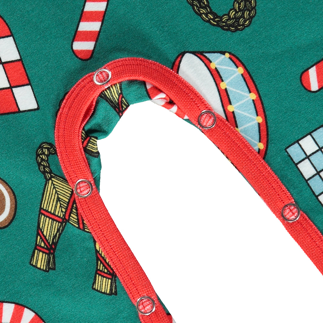 Smafolkクリスマスモチーフの長袖ロンパース