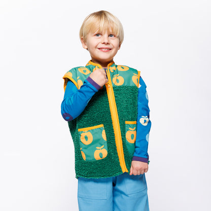 Smafolkアップル柄のフリースベスト