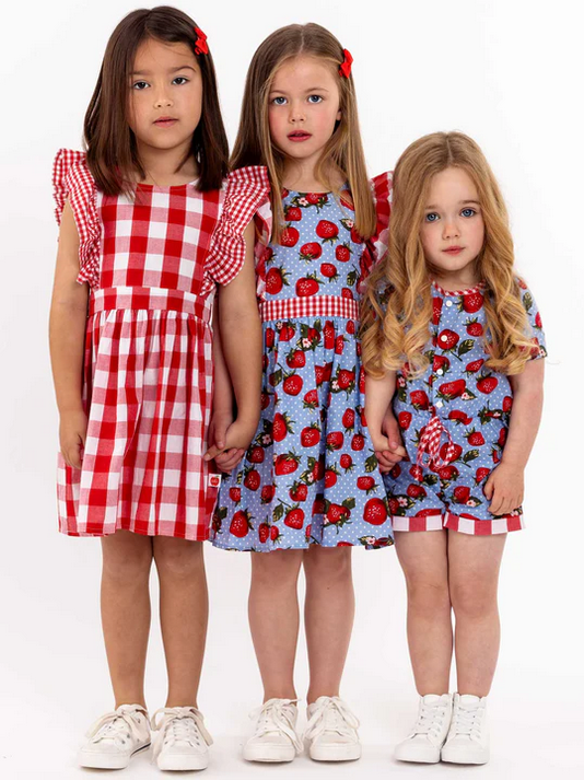 Oobi Red Check Jane Dress