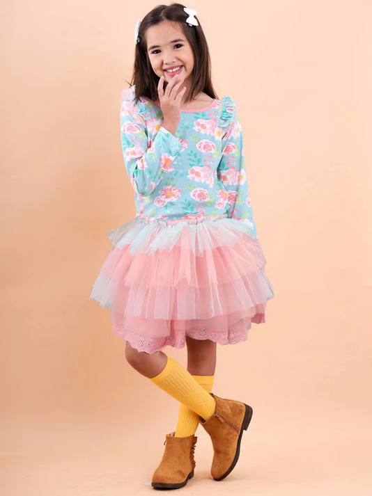 Oobi Lou Lou 蓝色水彩连衣裙