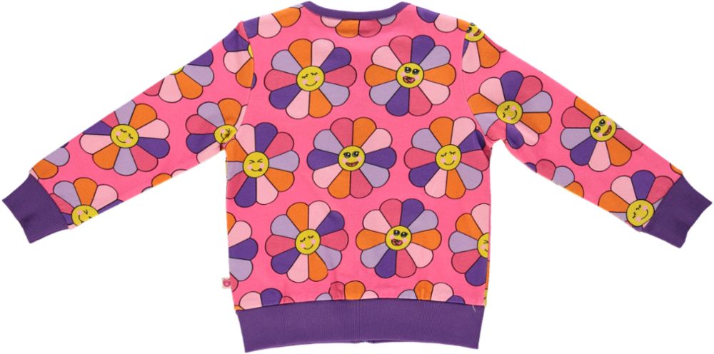 Smafolkお花柄のジップスウェットトップス