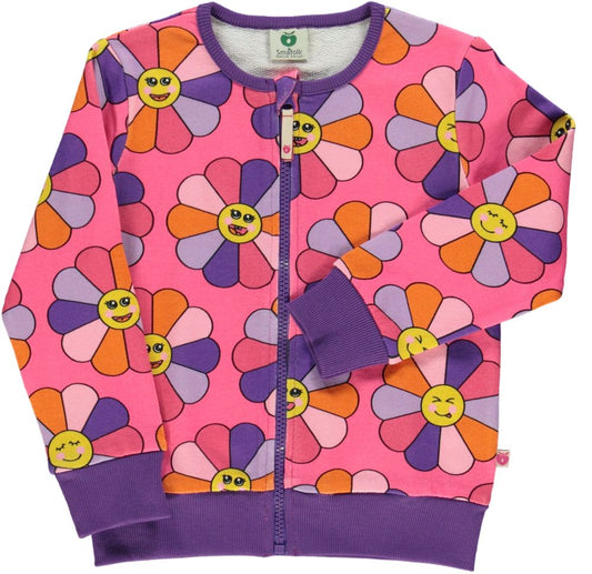 Smafolkお花柄のジップスウェットトップス
