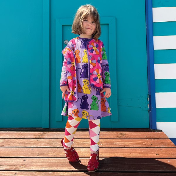 Smafolkお花柄のリバーシブル中綿ベスト