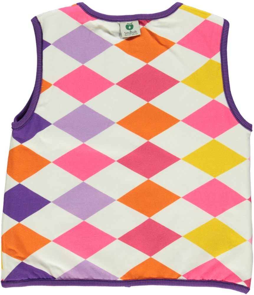 Smafolkお花柄のリバーシブル中綿ベスト