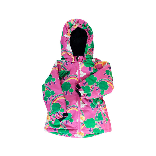 Smafolkレインボー柄の冬用ジャケットピンク