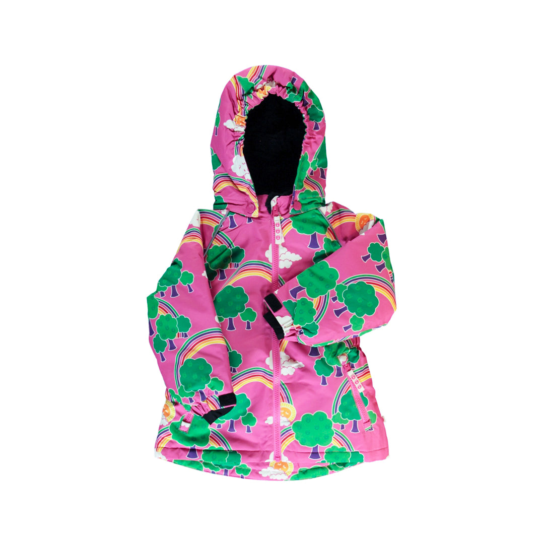 Smafolkレインボー柄の冬用ジャケットピンク